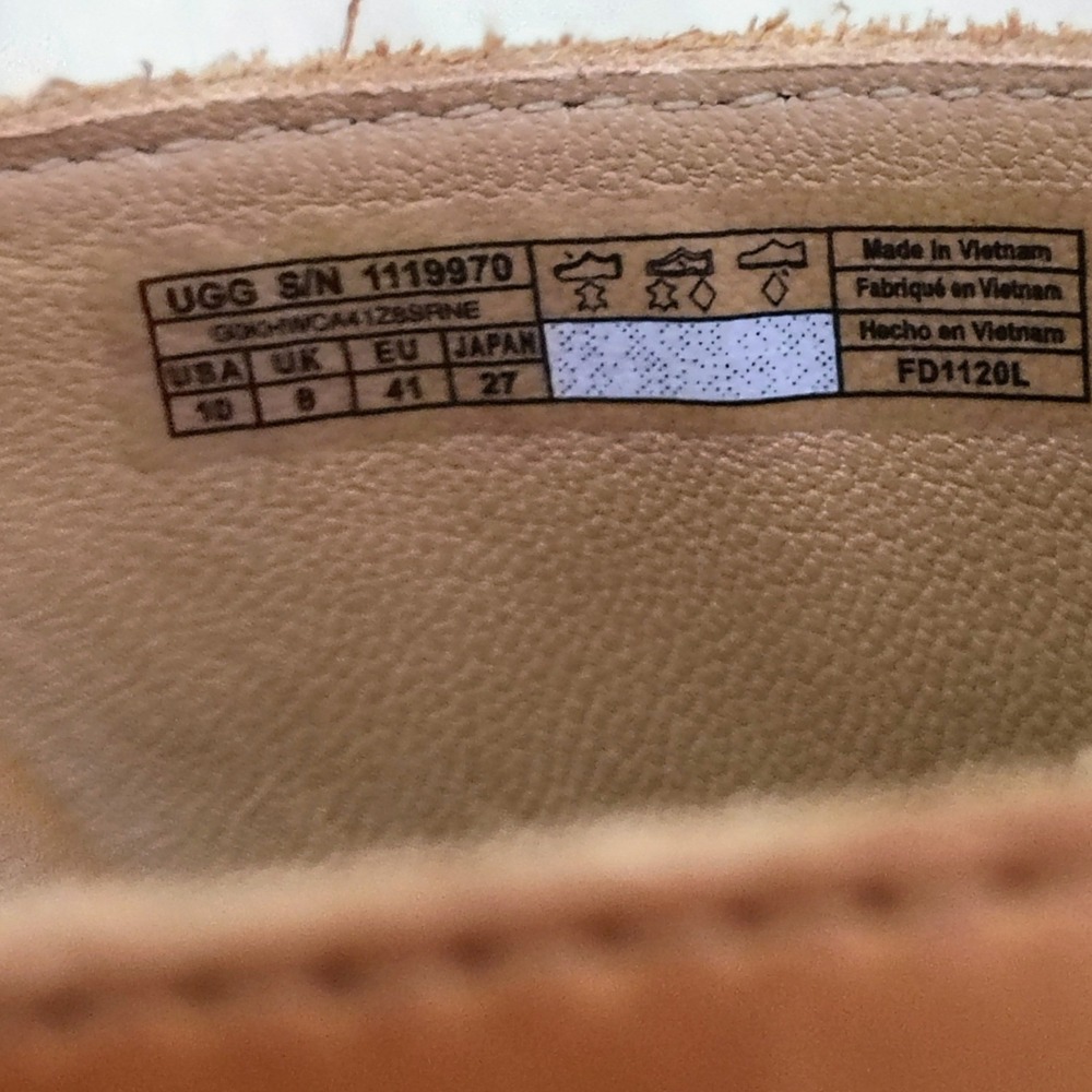 UGG Eirene Espadrille Wedge Sandals Women 10 Brown Leather Jute Boho Chic Resort - Picture 4 of 8